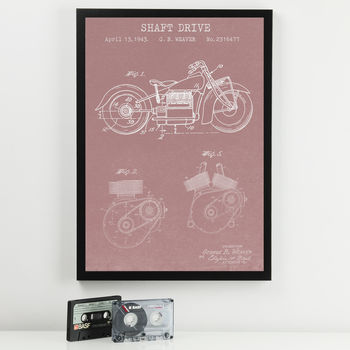 Anatomy Of A Motorbike And Engine Patent Print, 6 of 10