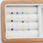 Sterling Silver Three Prong Birthstone Stud Earrings, thumbnail 3 of 12