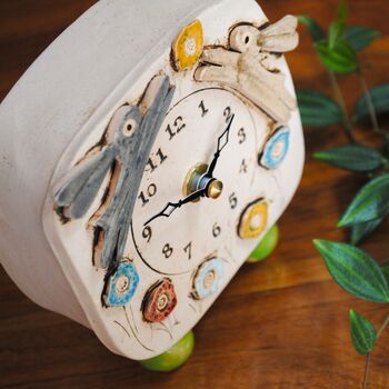 Buuny Rabbit, Hare, Meadow Small Personalised Clock, 5 of 7