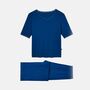 Women's 'Navy Peony' Bamboo Lace Pyjama Set, thumbnail 4 of 6
