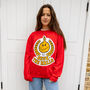 Deck The Halls Women's Christmas Jumper In Red, thumbnail 3 of 5