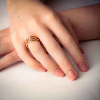 Silver And Gold Corkscrew Spiral Rings, 5 of 8
