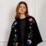 Regal Floral And Bird Embroidery Velvet Luxury Kimono, thumbnail 5 of 7