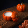 Snuggle Season Orange Pumpkin Ceramic Tealight, thumbnail 1 of 4