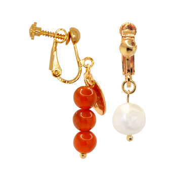 Agate And Pearl Clip On Earrings, 4 of 4
