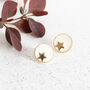 Gold Plated Star Circle Stud Earrings, thumbnail 5 of 11