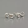 Dainty Sterling Silver Infinity Knot Stud Earrings, thumbnail 1 of 10