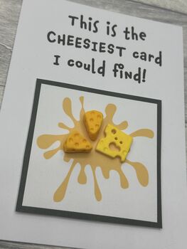 Cheese Polymer Clay Birthday Card Handmade, 10 of 12