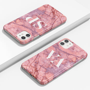 Personalised Pink Marble Phone Case, 5 of 6