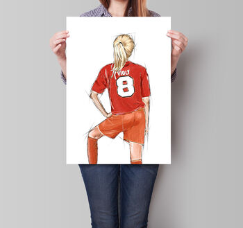 Personalised Girls Football Art Poster, 3 of 7
