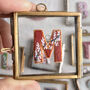 Couples Keepsake Hand Embroidered Framed Letters, thumbnail 8 of 9