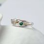 Sterling Silver Pearl And Emerald Ring, thumbnail 1 of 7