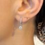 Solitaire Drop Hoop Earrings Christmas Gift For Her, thumbnail 1 of 9