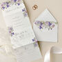 Purple Floral Concertina Wedding Invitations, thumbnail 1 of 4