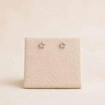 Sterling Silver Open Star Stud Earrings, 3 of 8