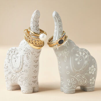 Speckled Ceramic Elephant Ring Holder, 3 of 4