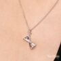 Hourglass Roman Numeral Gold Vermeil, Sterling Silver Necklace, thumbnail 5 of 12