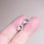 Silver Cz Stone Bunny Stud Earrings, Kids Studs, thumbnail 1 of 7