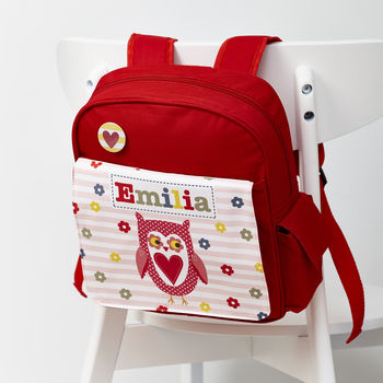 Personalised Girl's Red Mini Rucksack, 5 of 12