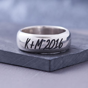 Chunky Silver Personalised Men's Silver Ring, 5 of 9
