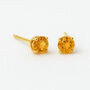 9ct Gold November Citrine Birthstone Stud Earrings, thumbnail 1 of 4