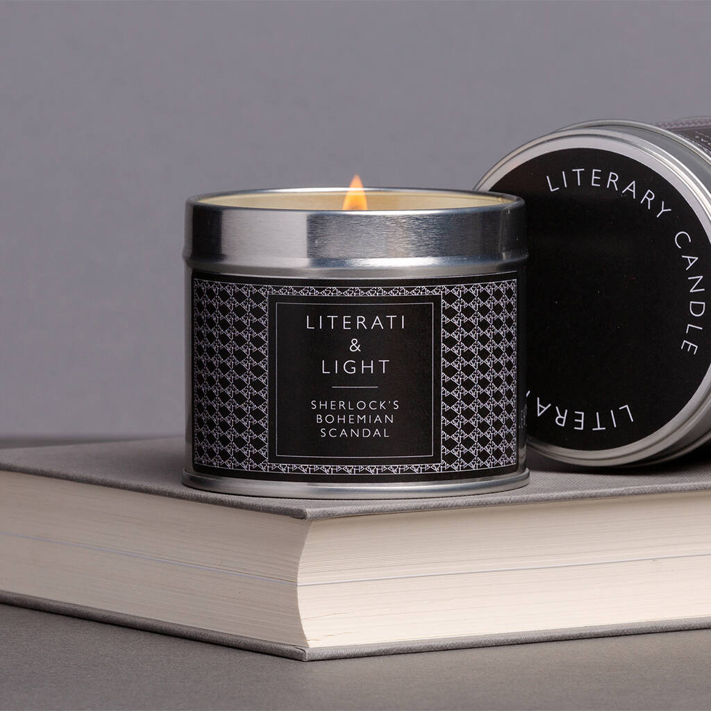 Sherlock Old Leather Books Scented Literary Soy Candle, 1 of 4