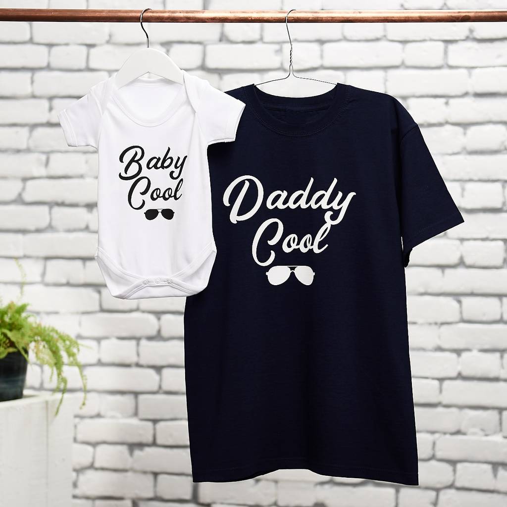 Personalised Daddy And Baby Cool T Shirt Baby Grow Set By Sunday's Daughter