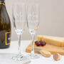 Personalised Anniversary Mr And Mrs Champagne Flute Glass, thumbnail 2 of 3