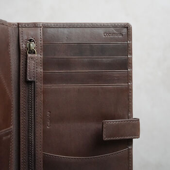 Personalised Vintage Leather Travel Wallet, 8 of 12