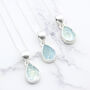 Aquamarine Gemstone Pendant And Earring Jewellery Set, thumbnail 4 of 7