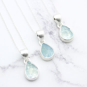 Aquamarine Gemstone Pendant And Earring Jewellery Set, 4 of 7
