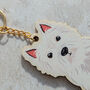West Highland Terrier Dog Wooden Keyring With Optional Christmas Card, thumbnail 6 of 11