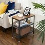 Brown Console Table With Two Mesh Shelves, thumbnail 1 of 5