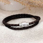 Mens Personalised Symbol Double Leather Bracelet, thumbnail 2 of 7