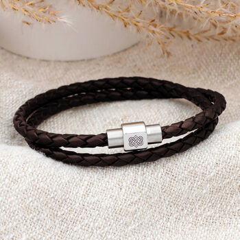 Mens Personalised Symbol Double Leather Bracelet, 2 of 7