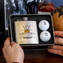 Personalised Golf Hip Flask Whiskey Tin And Golf Balls, thumbnail 3 of 3