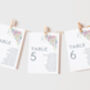 Wedding Seating Plan Cards Pink, Blue And White Florals, thumbnail 1 of 6