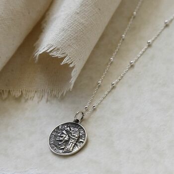 Sterling Silver Roman Centurion Coin Necklace, 4 of 5