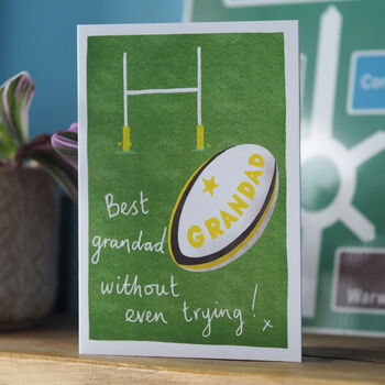 Dad, Daddy Or Grandad Rugby Pun Father's Day Card, 2 of 6