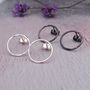 Circle Sterling Silver Hammered Stud Earrings, thumbnail 1 of 7