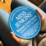 Personalised Blue Plaque Mouse Mat Gift For Teacher, thumbnail 2 of 4