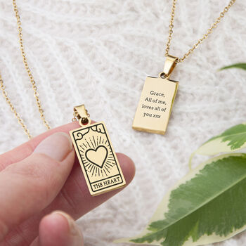 Personalised Heart Tarot Card Necklace, 3 of 6