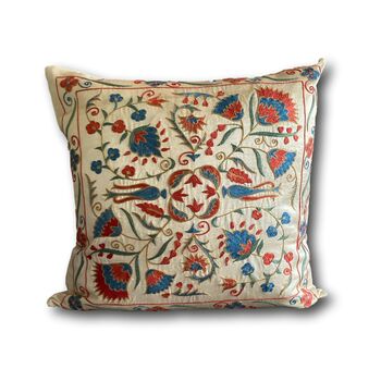 Colourful Silk Suzani Cushion, 2 of 4