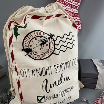 Overnight Service Personalised Santa Sack, 4 of 6