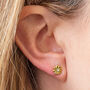 Gold Plated Crystal Daisy Flower Earrings, thumbnail 1 of 3
