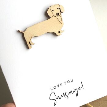 Love You Sausage Dog Personalised Card, 2 of 6