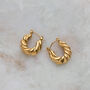 Twisted Croissant Hoop Earrings Non Tarnish, thumbnail 1 of 3