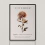 Birth Flower Wall Print 'Chrysanthemum' For November, thumbnail 2 of 9