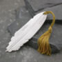 Sterling Silver Feather Bookmark With Tassel, thumbnail 1 of 5