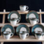 Turquoise Set Of Six Porcelain Espresso Cup And Saucer, thumbnail 10 of 12
